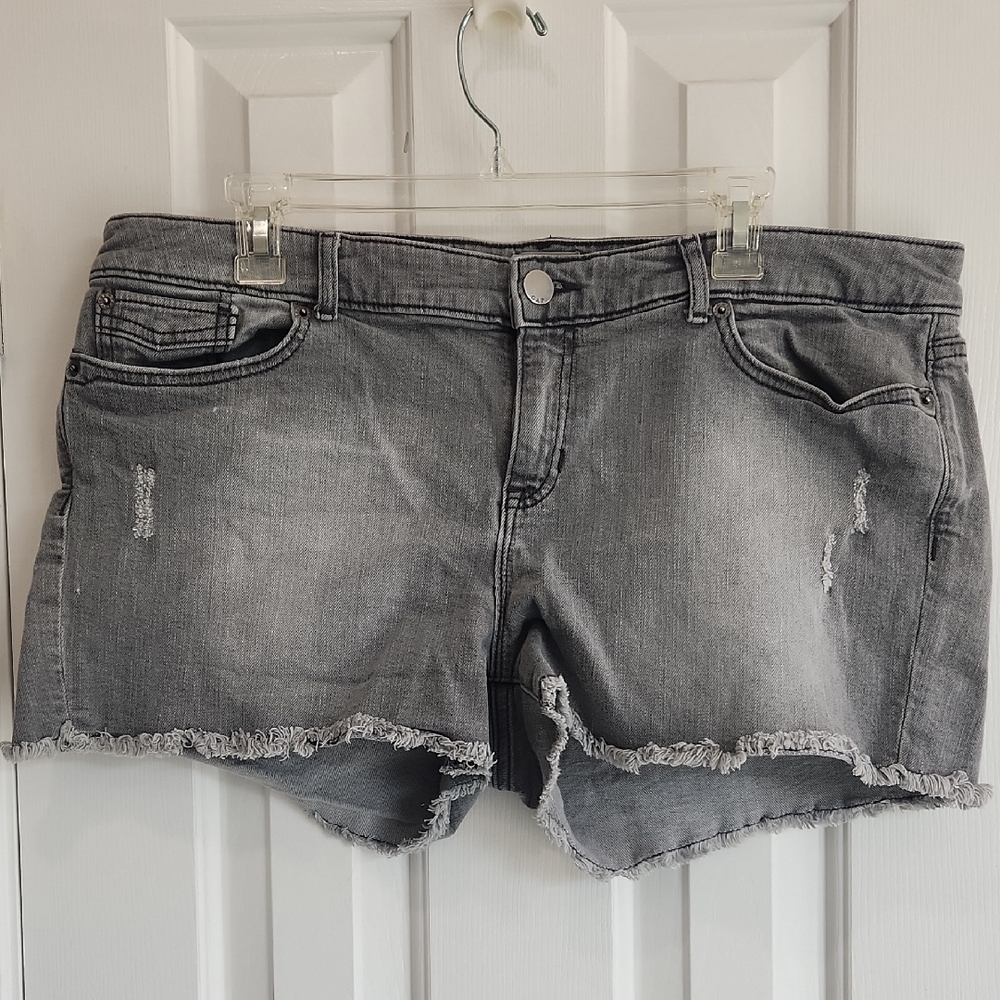 Women's Gray Denim Shorts